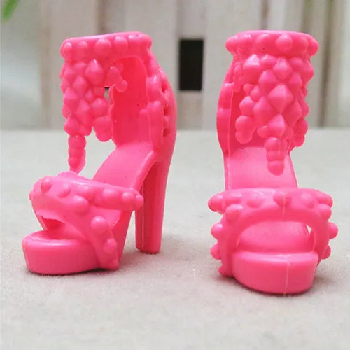 10 Pairs Super Cute Mixed Style Wedding Fashion Shoes for Barbie Doll Christmas Gift