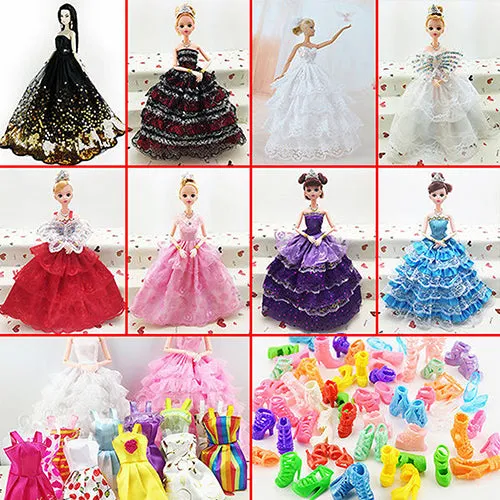 10 Pairs Super Cute Mixed Style Wedding Fashion Shoes for Barbie Doll Christmas Gift
