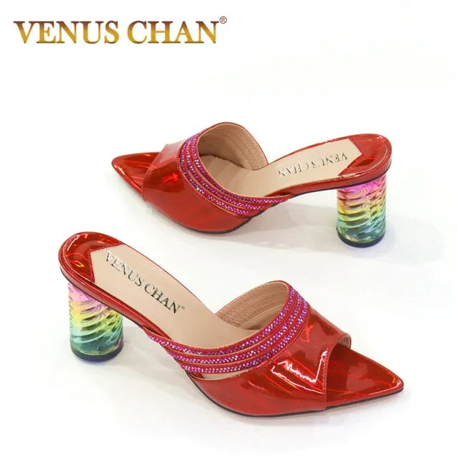 2020 new fashion special arrival wedding gold color Italian women's shoes pointed toe high heel elegant sandals women