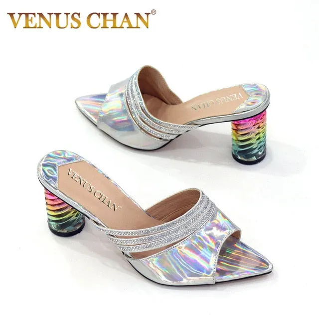 2020 new fashion special arrival wedding gold color Italian women's shoes pointed toe high heel elegant sandals women