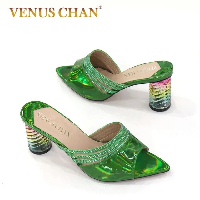 2020 new fashion special arrival wedding gold color Italian women's shoes pointed toe high heel elegant sandals women