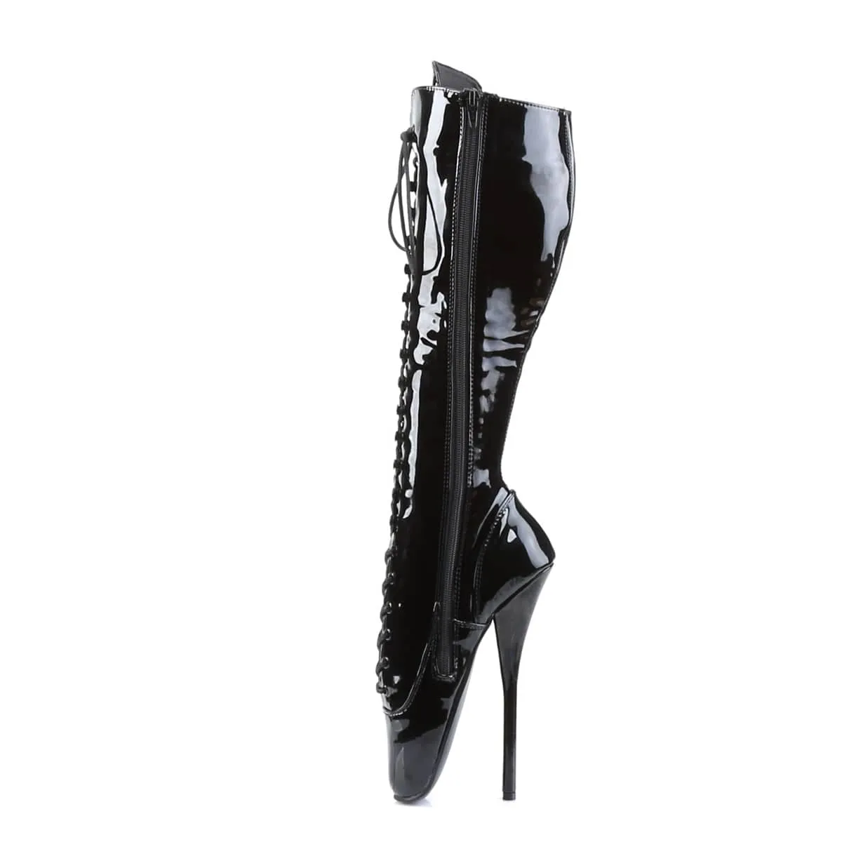 BALLET-2020 Black Patent Knee High Ballet Boots