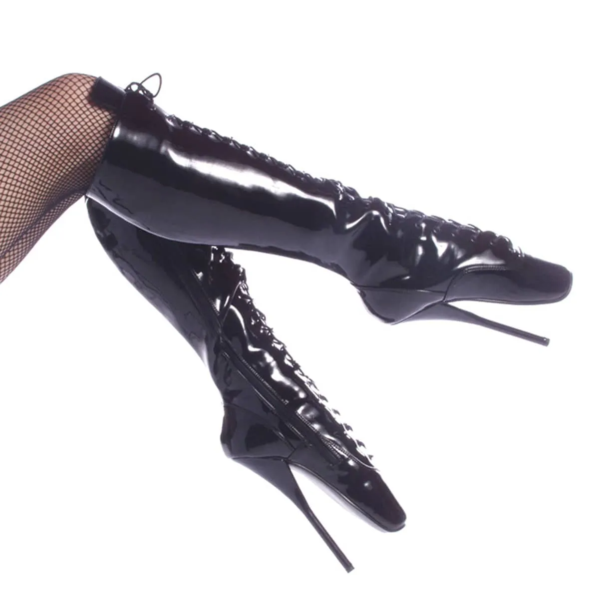 BALLET-2020 Black Patent Knee High Ballet Boots