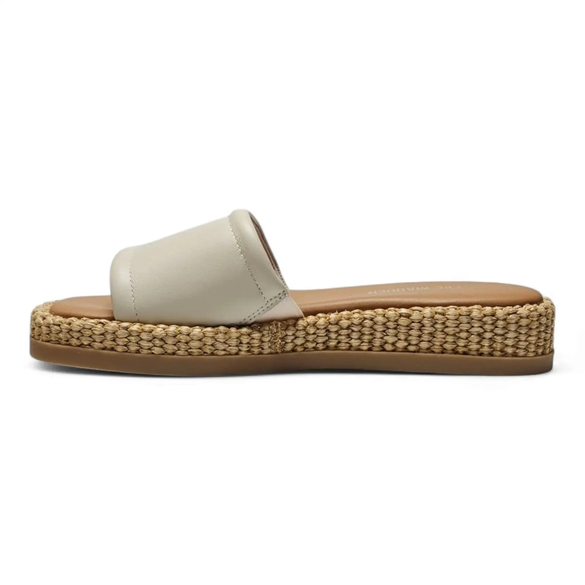 Boardwalk Leather Raffia Flatform Slide