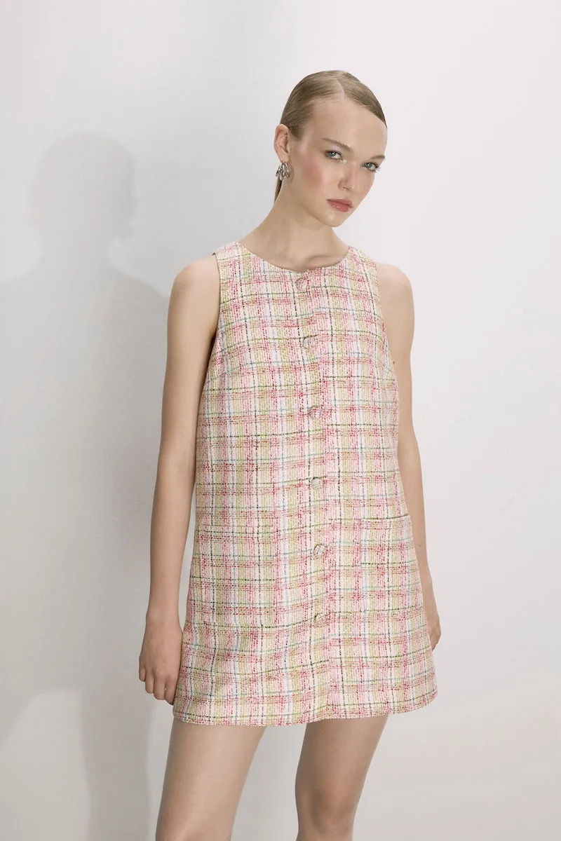 CHLOE COTTON TWEED MINI DRESS