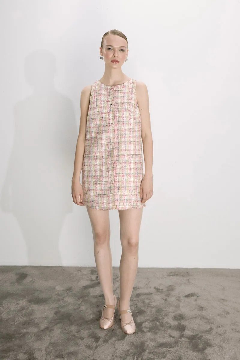 CHLOE COTTON TWEED MINI DRESS