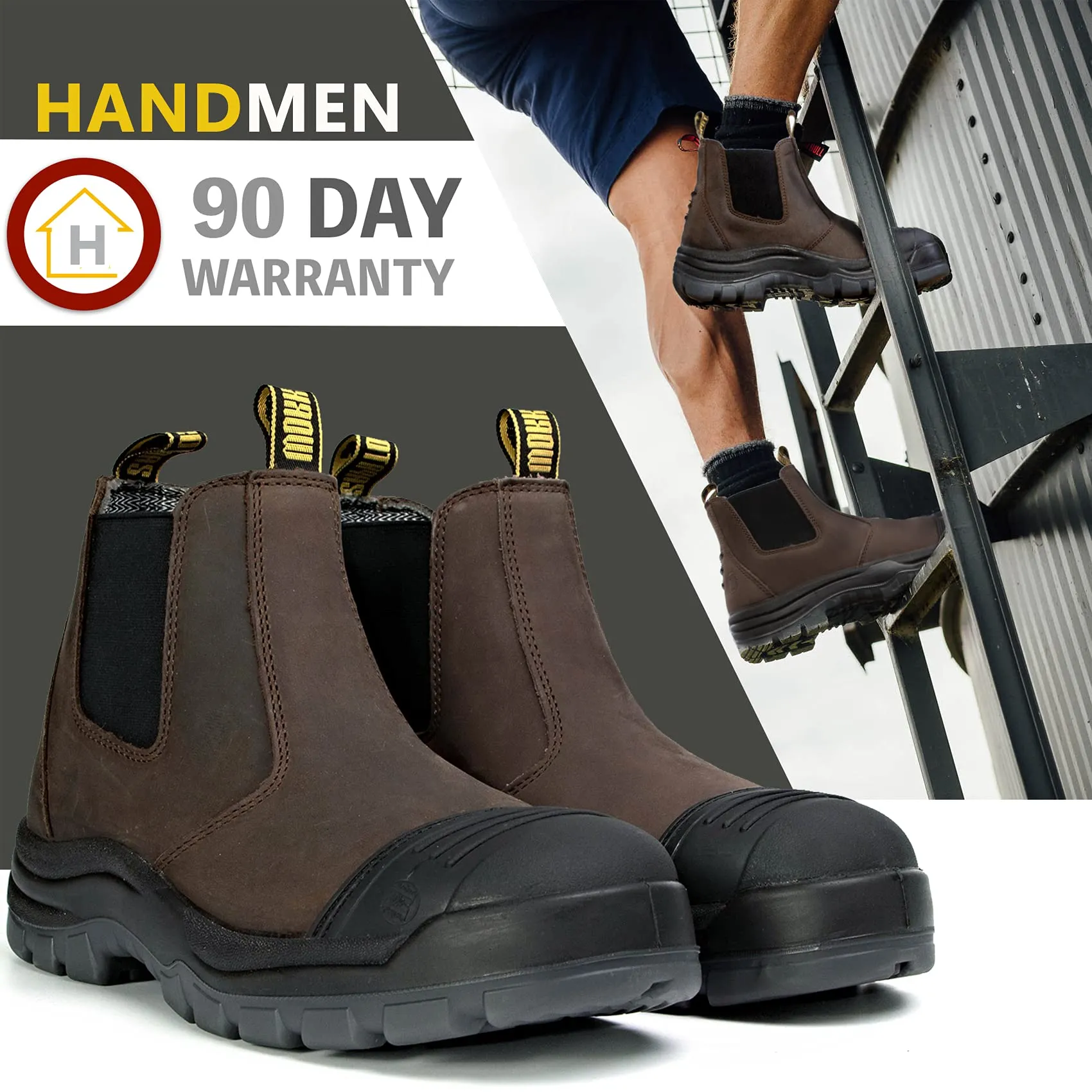 COF 802 /COF 822 Soft/Composite Toe Waterproof Working Boots Safety Static Dissipative Working Shoes (Dark Brown)