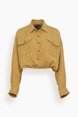 Crossover Utility Bubble Shirt in Khaki