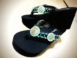 Custom Concho Diva's Swarovski Crystal Flip-flops by Sparkle Steps