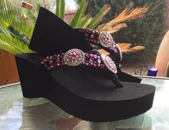 Custom Concho Diva's Swarovski Crystal Flip-flops by Sparkle Steps