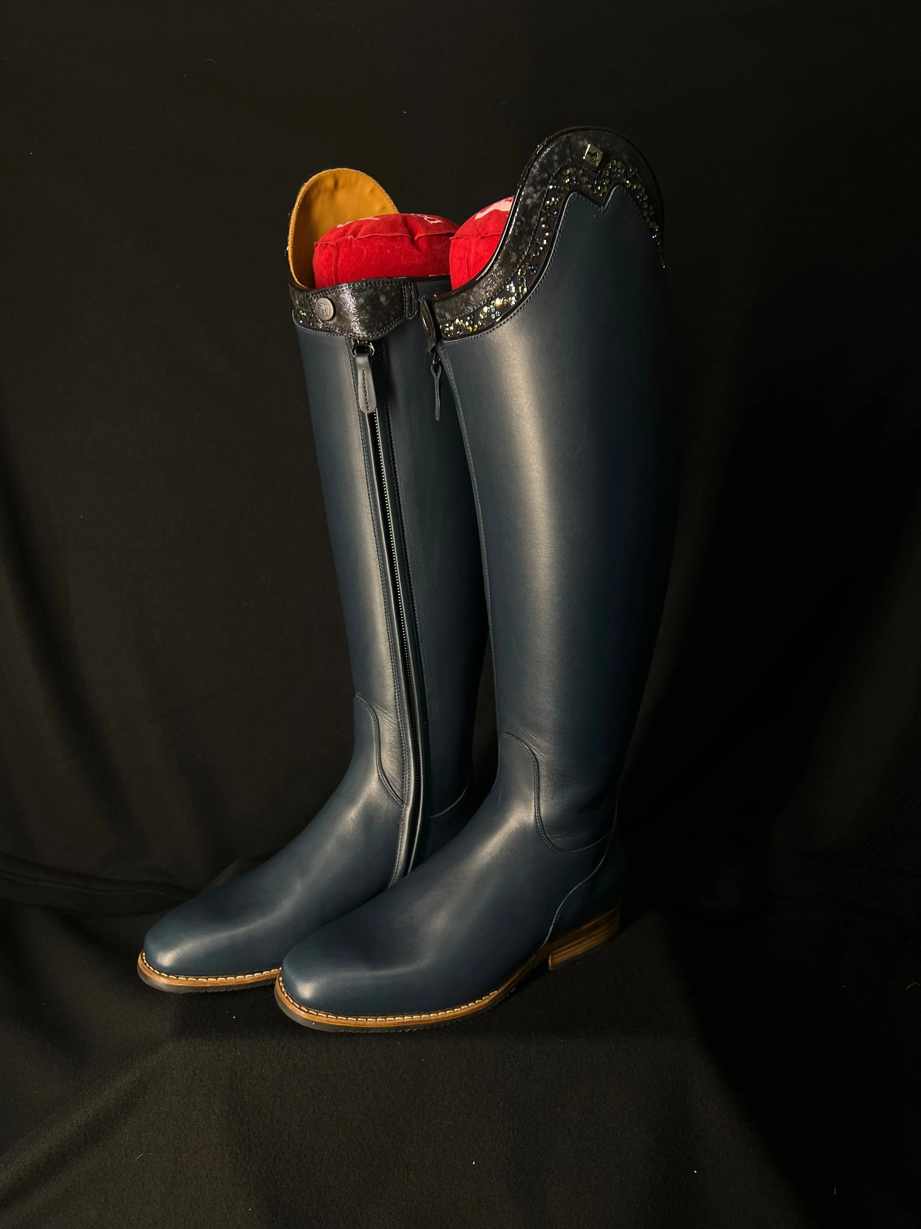 DeNiro Bellini Custom Dressage Boots Wrat Blu Oceano & Infinito Sky - In Stock