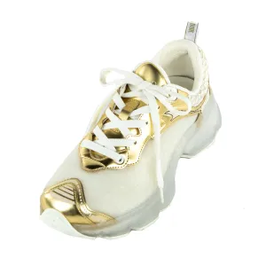 Dior White & Gold Vibe Chunky Sneakers Size US 8 | EU 38