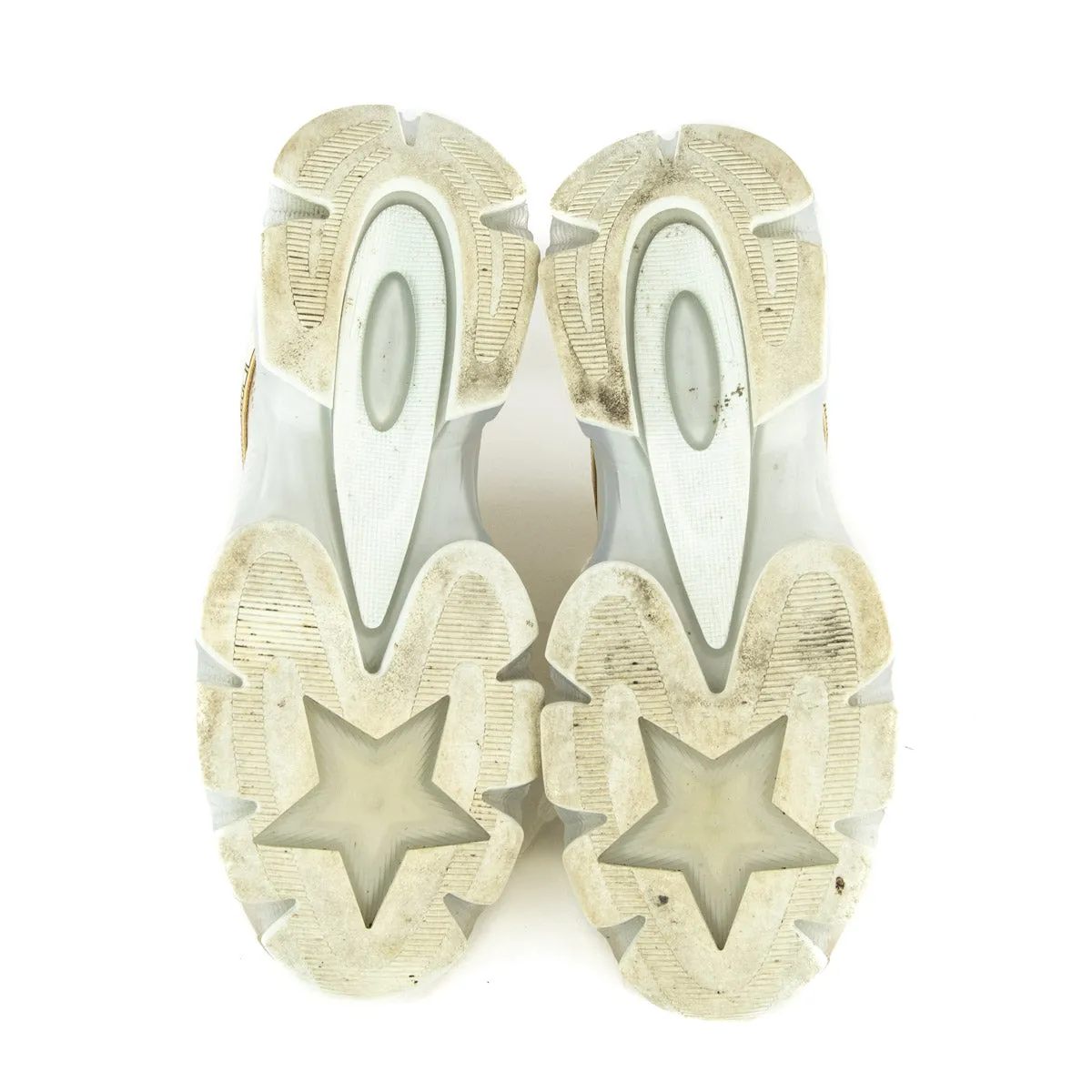 Dior White & Gold Vibe Chunky Sneakers Size US 8 | EU 38