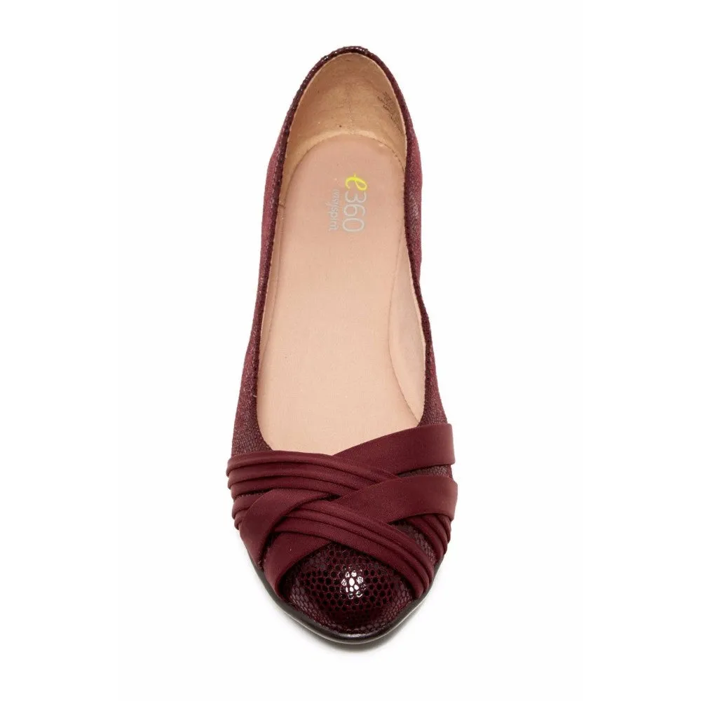 Easy Spirit Katerina Dark Red Fabric Ballerina Flat