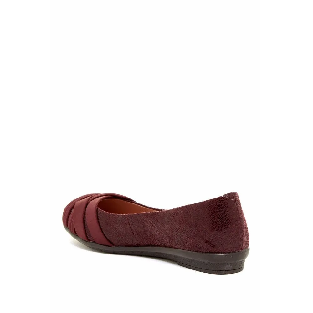 Easy Spirit Katerina Dark Red Fabric Ballerina Flat