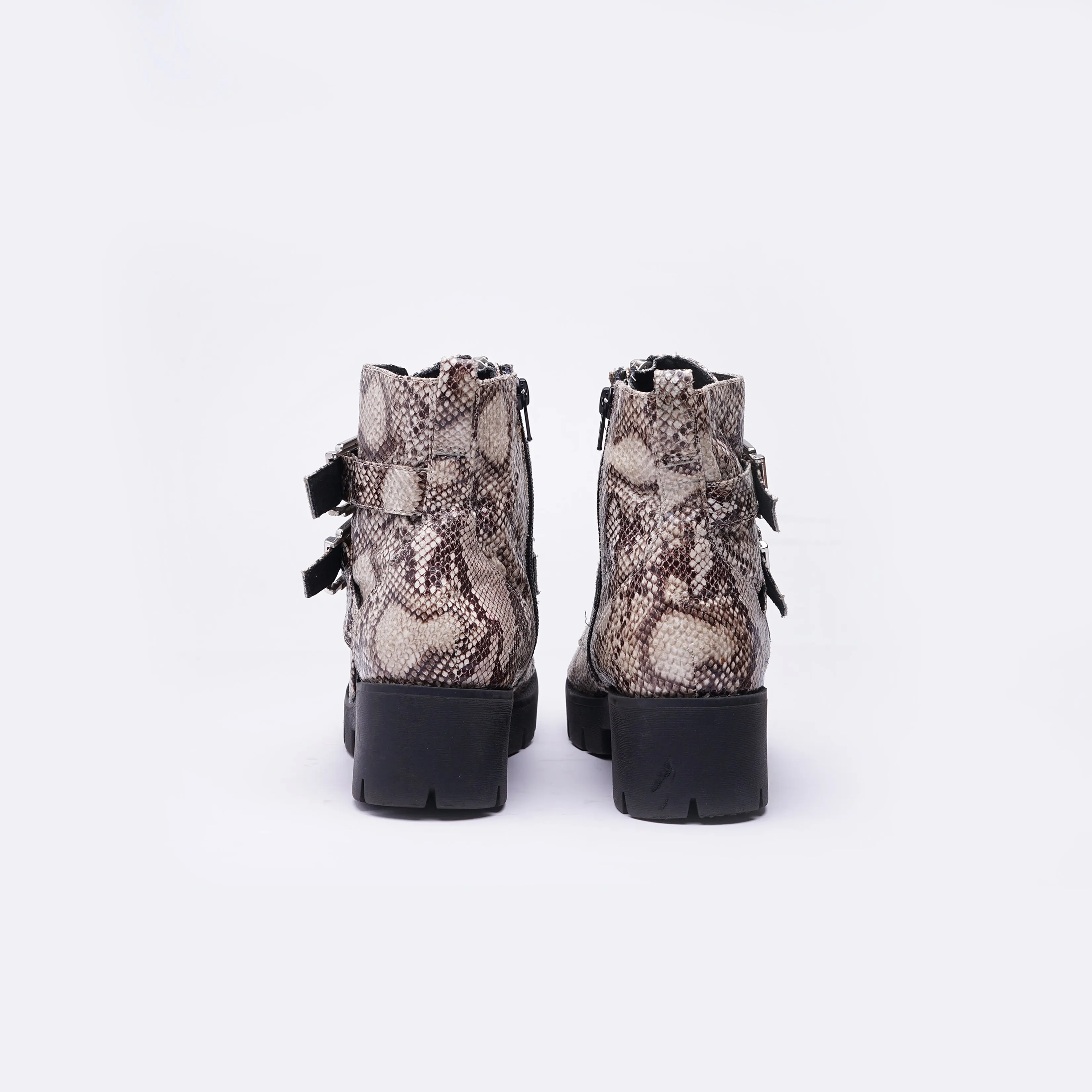 European Snake Skin Strappy Boots