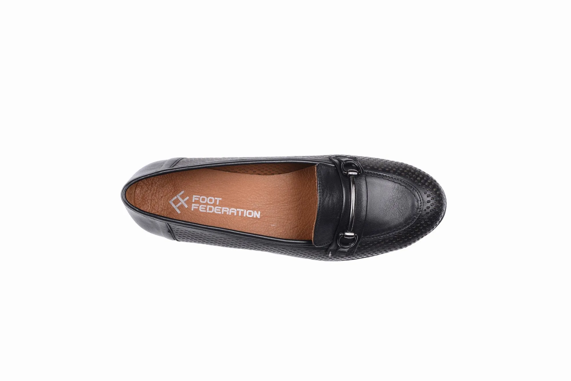 FOOT FEDERATION OPENWORK HORSEBIT LOAFER WOMEN'S SHOE BLACK