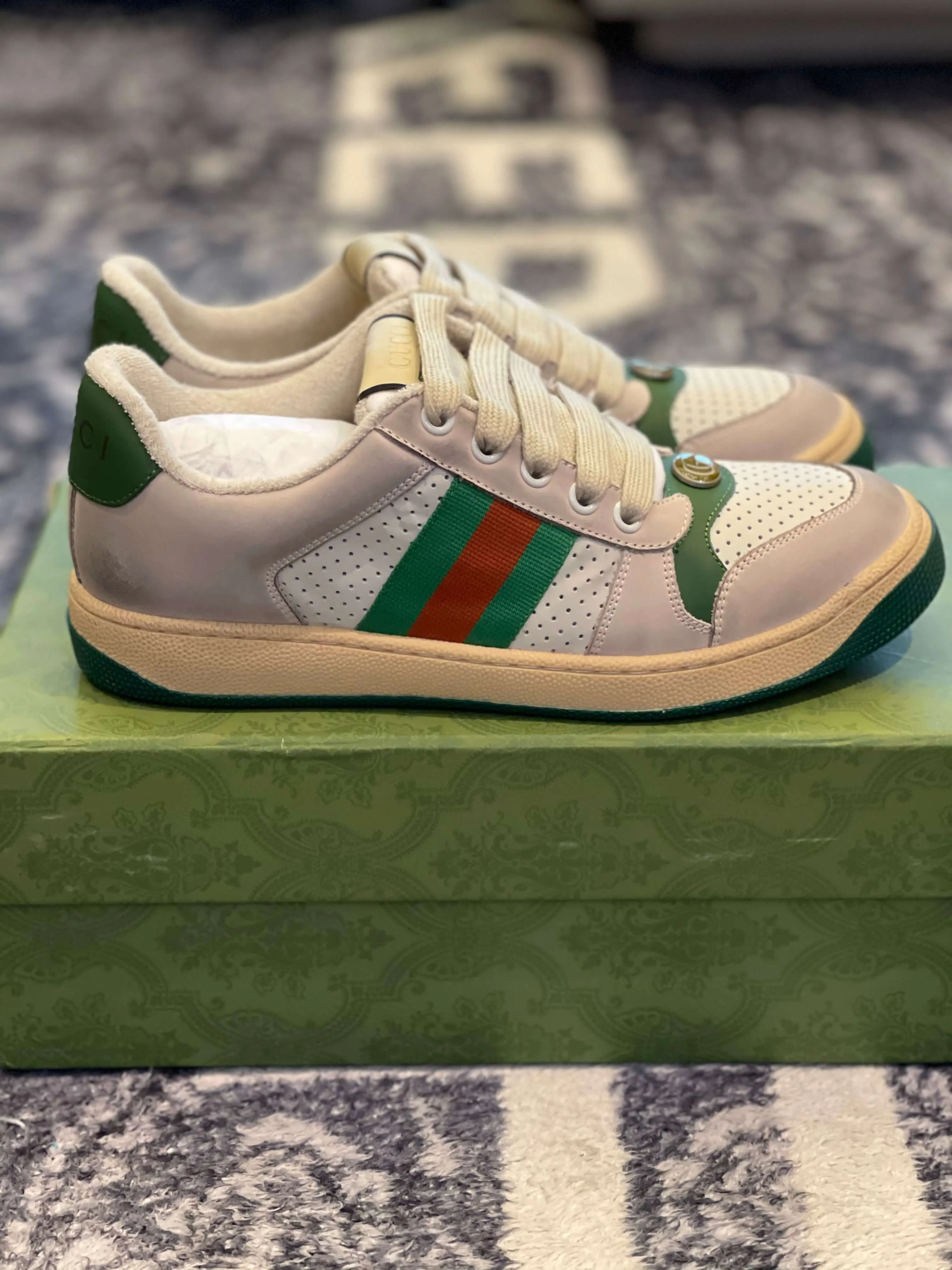 Gucci Screener Distressed Beige  Sneaker