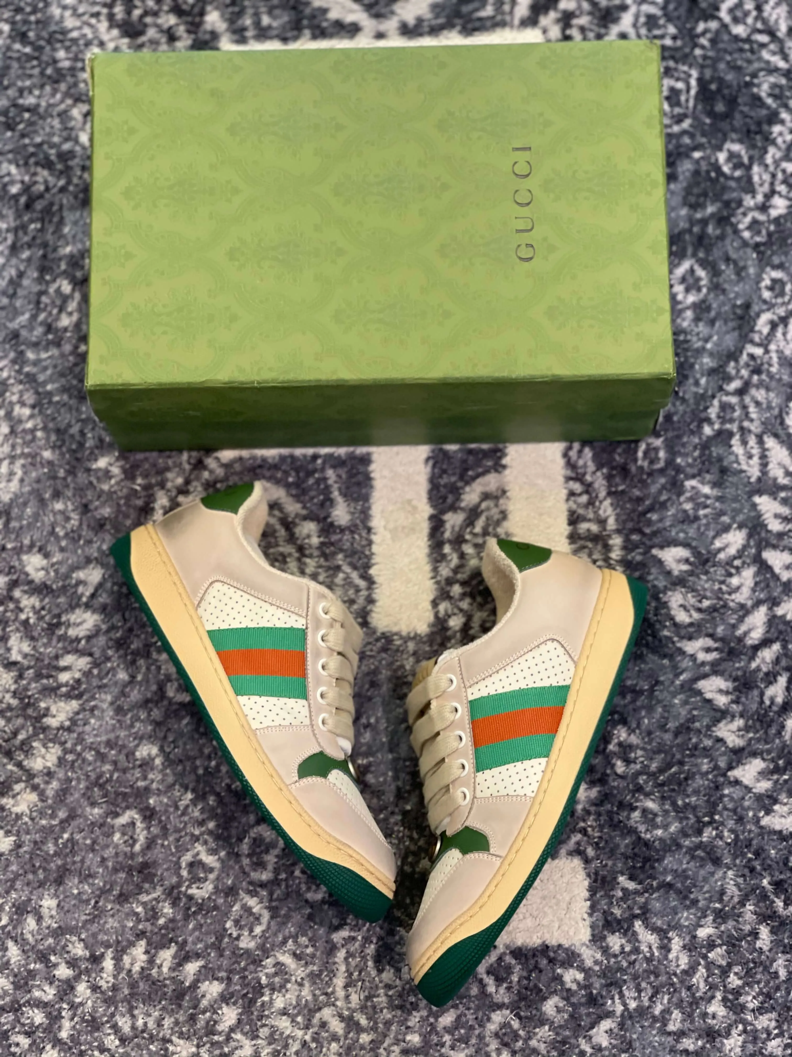 Gucci Screener Distressed Beige  Sneaker