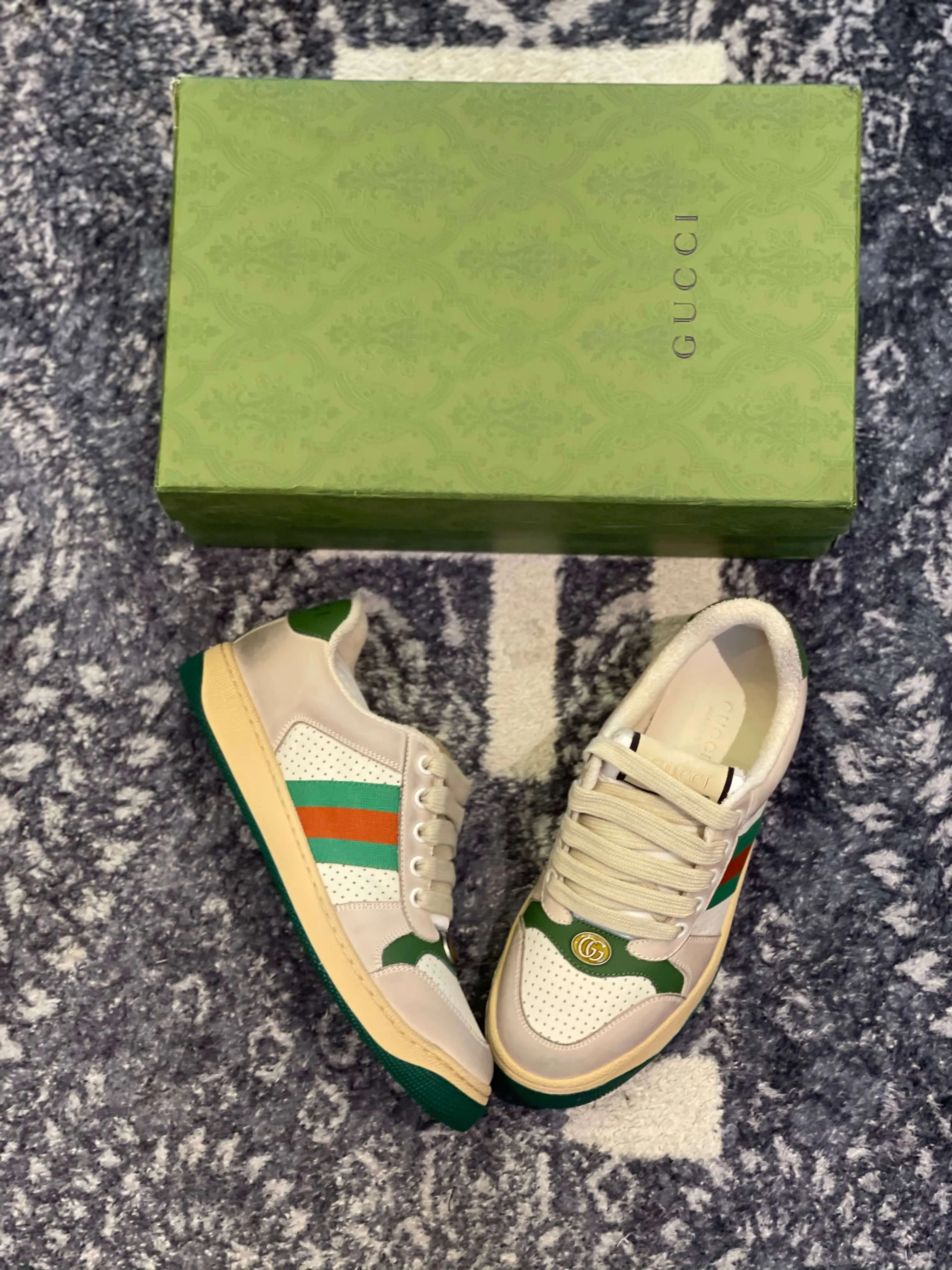 Gucci Screener Distressed Beige  Sneaker