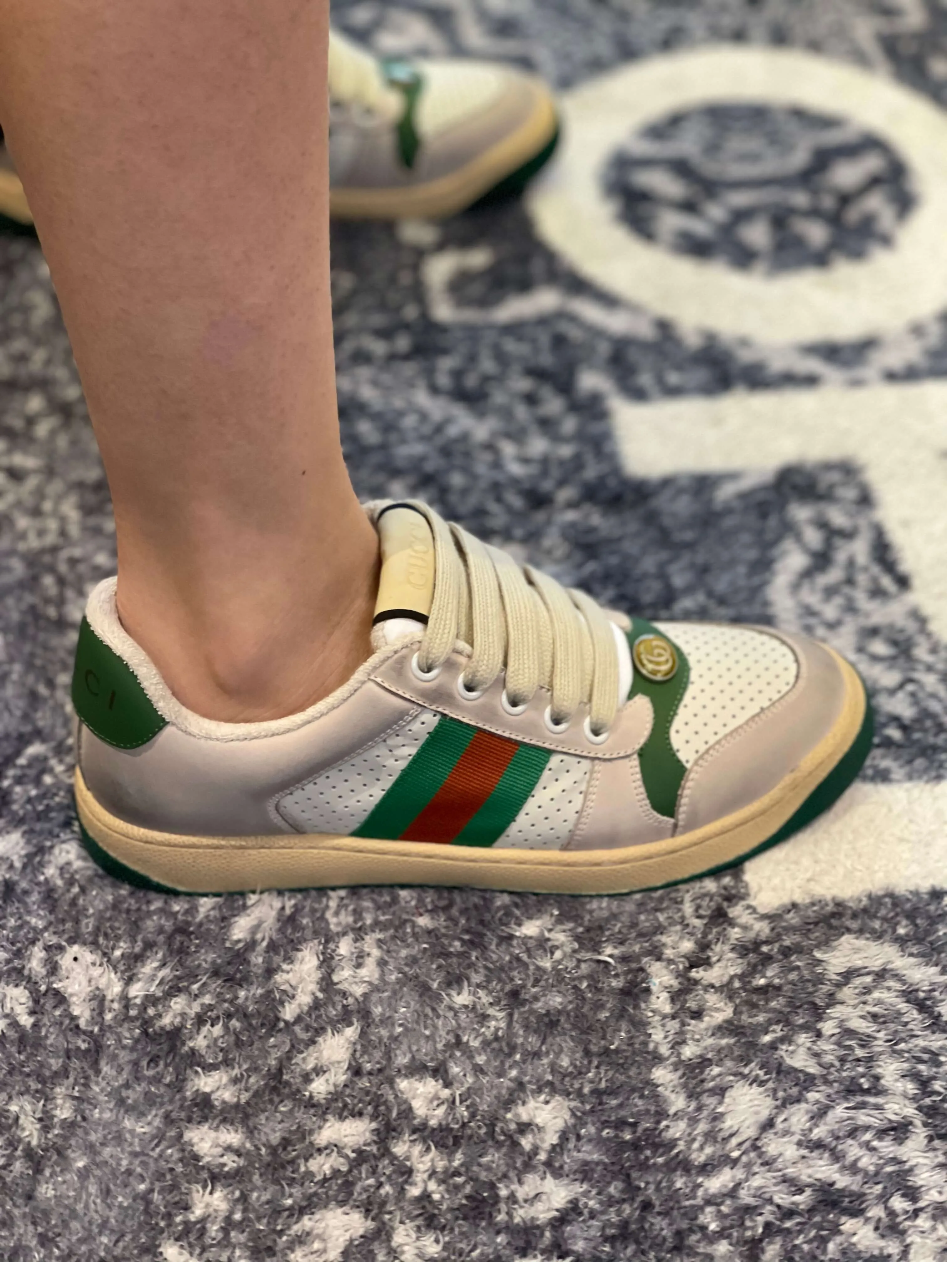 Gucci Screener Distressed Beige  Sneaker