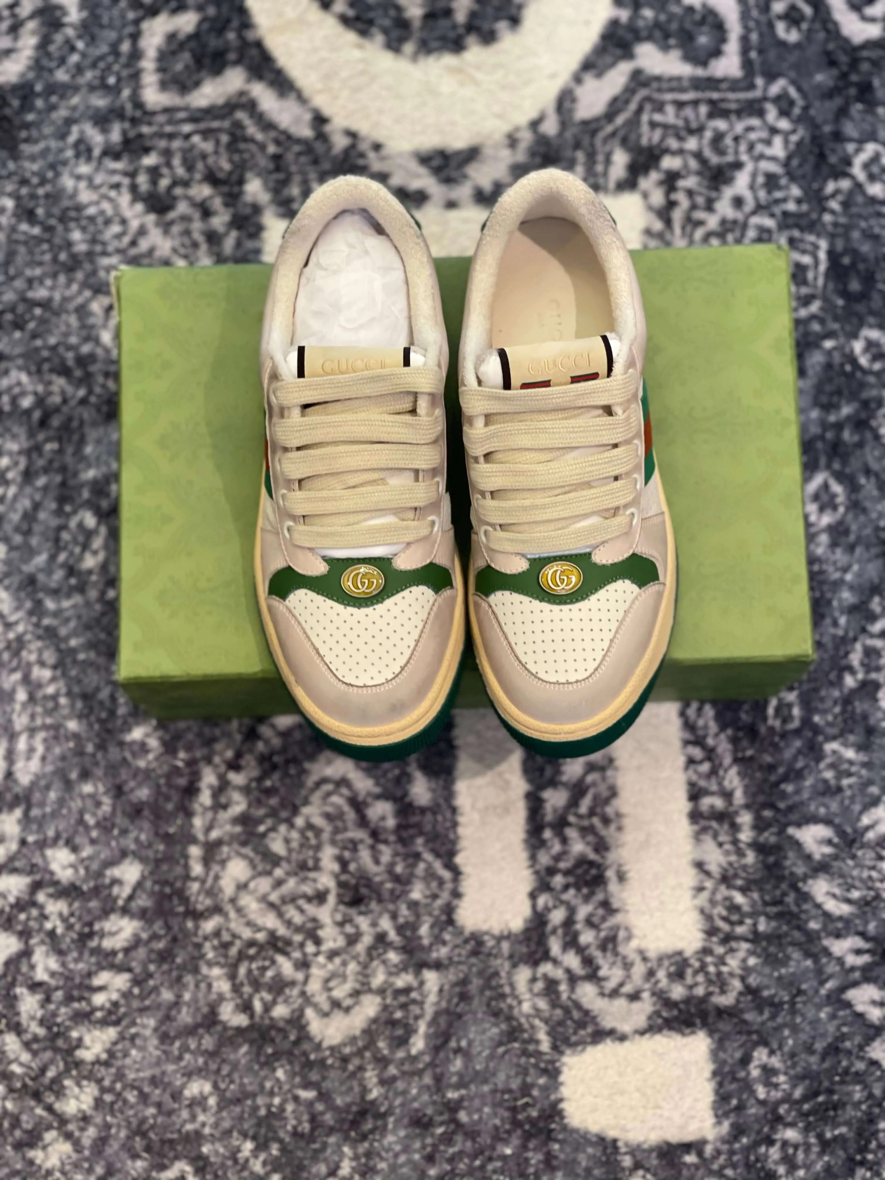 Gucci Screener Distressed Beige  Sneaker