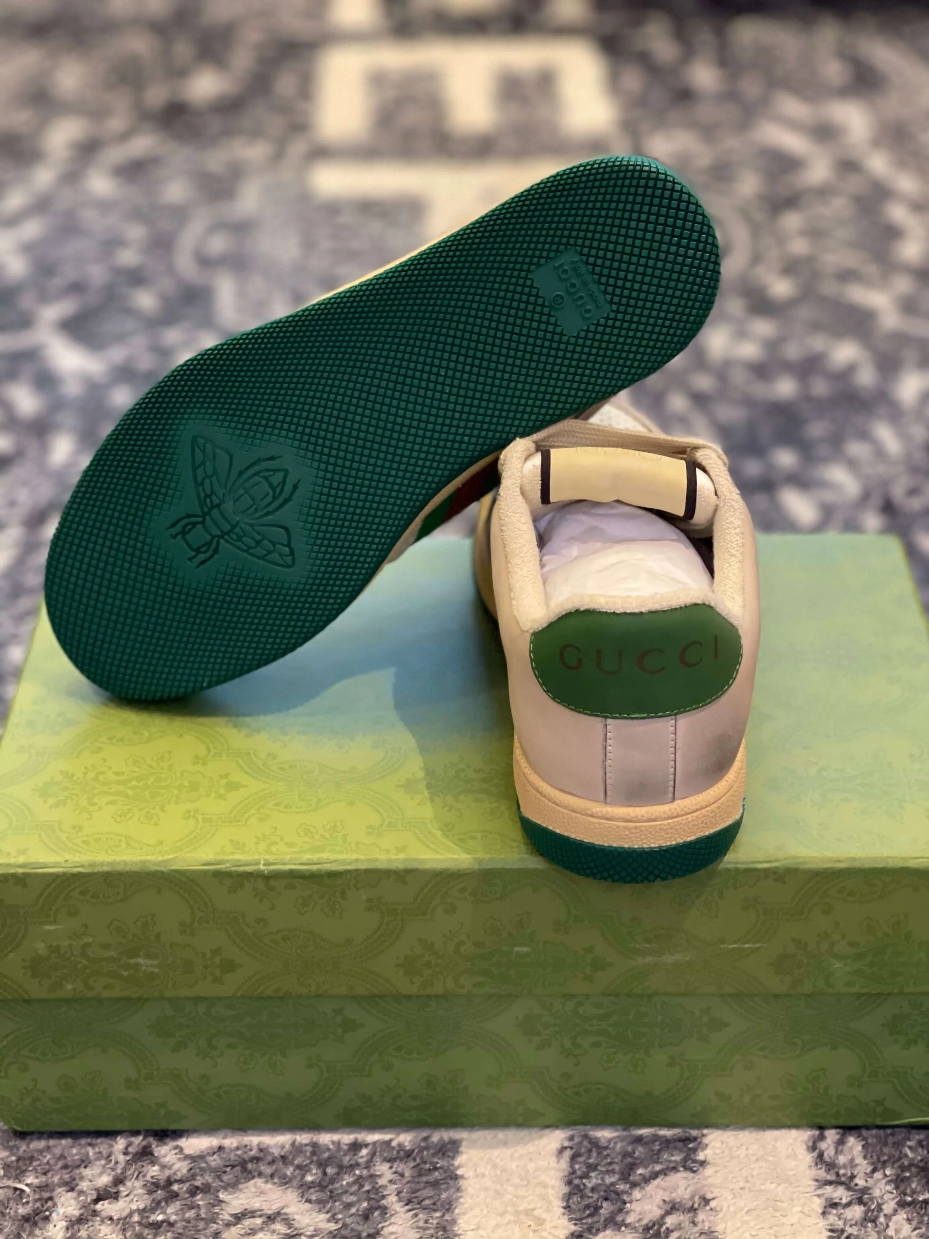 Gucci Screener Distressed Beige  Sneaker