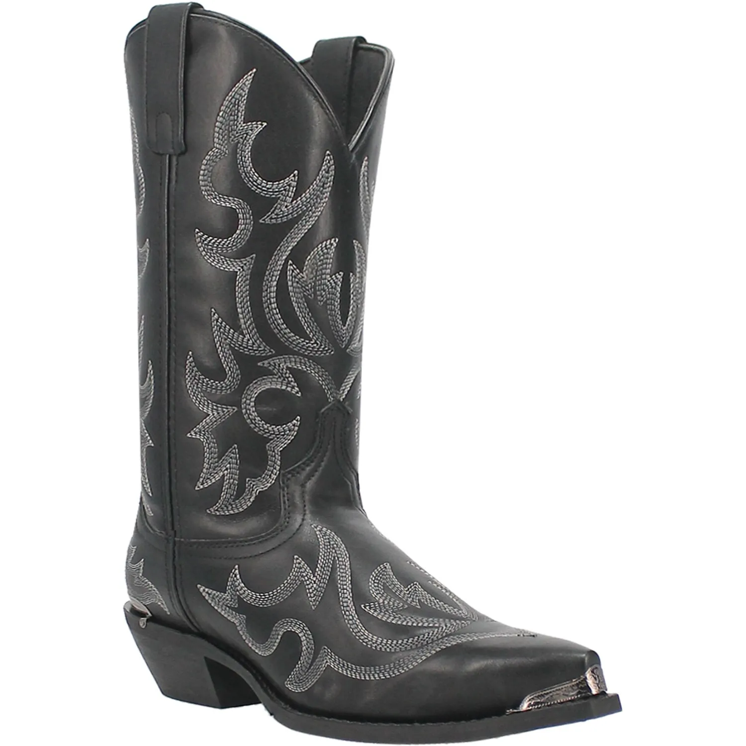 Laredo Mens Jameson Black Leather Cowboy Boots 10.5 D