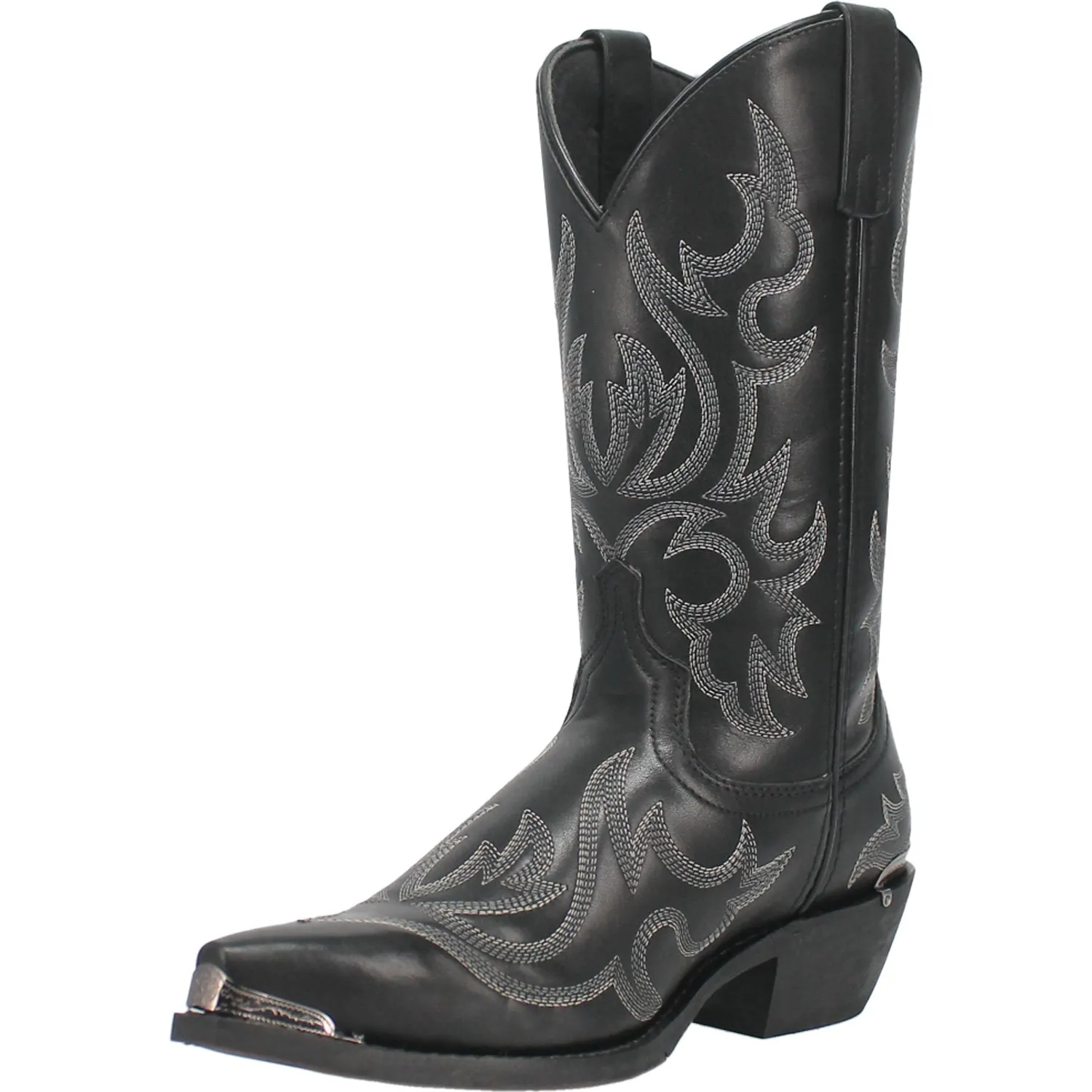 Laredo Mens Jameson Black Leather Cowboy Boots 10.5 D