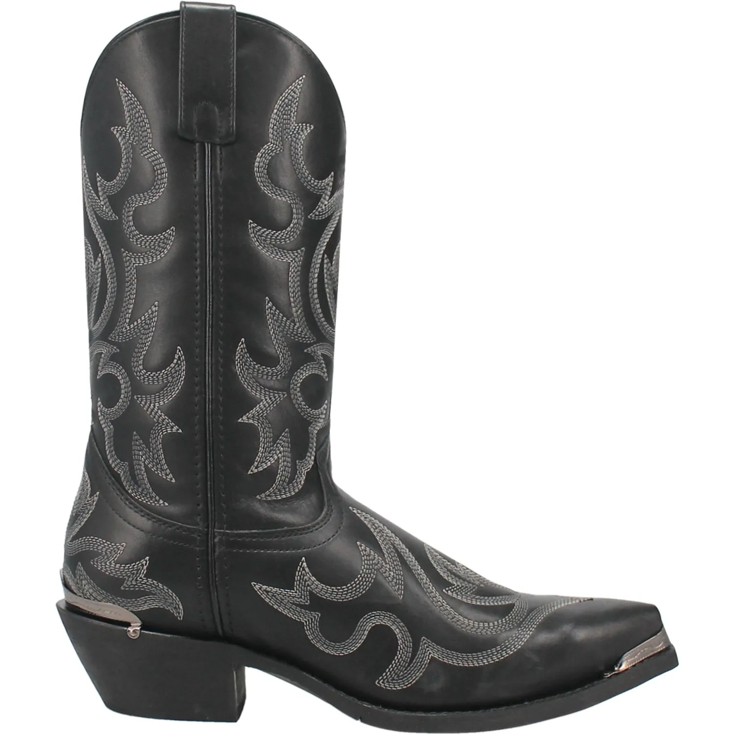 Laredo Mens Jameson Black Leather Cowboy Boots 10.5 D