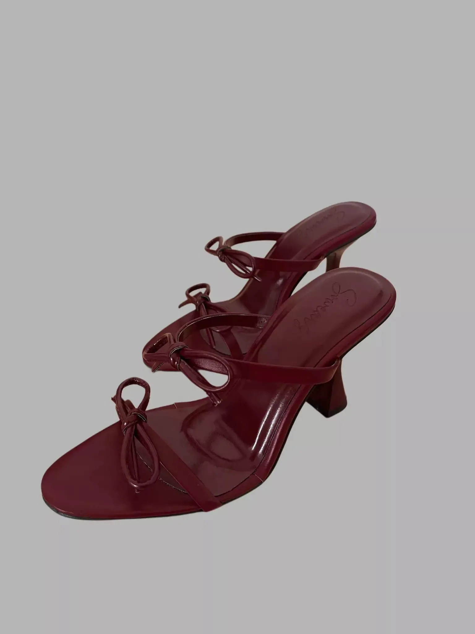 Maroon Bow Struck Heels