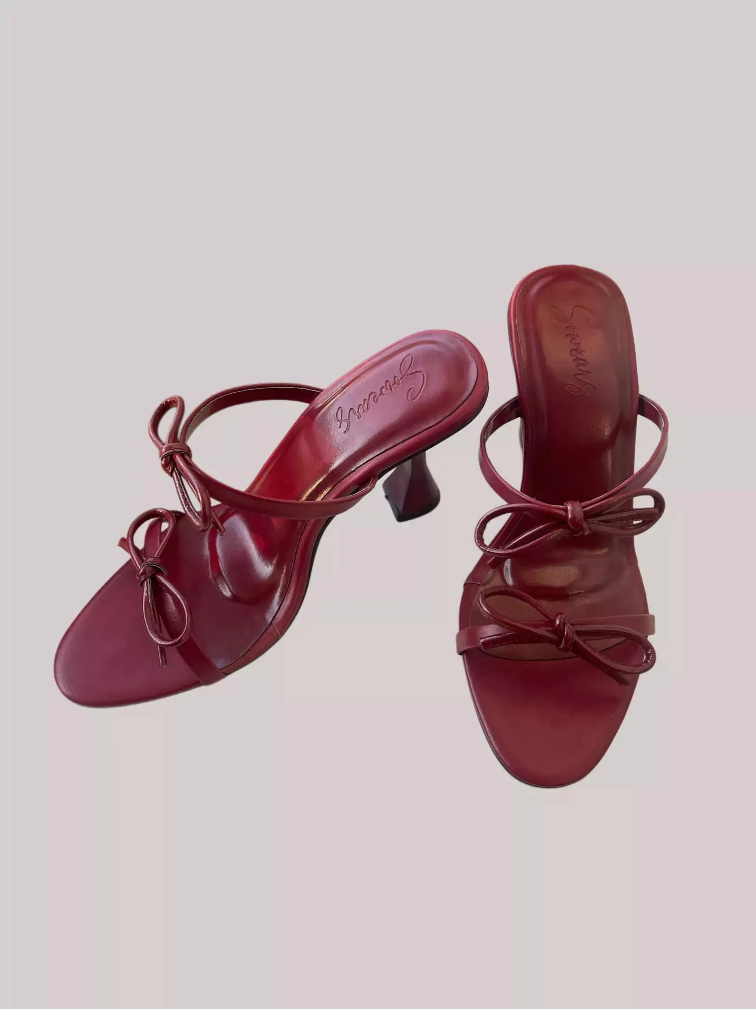 Maroon Bow Struck Heels