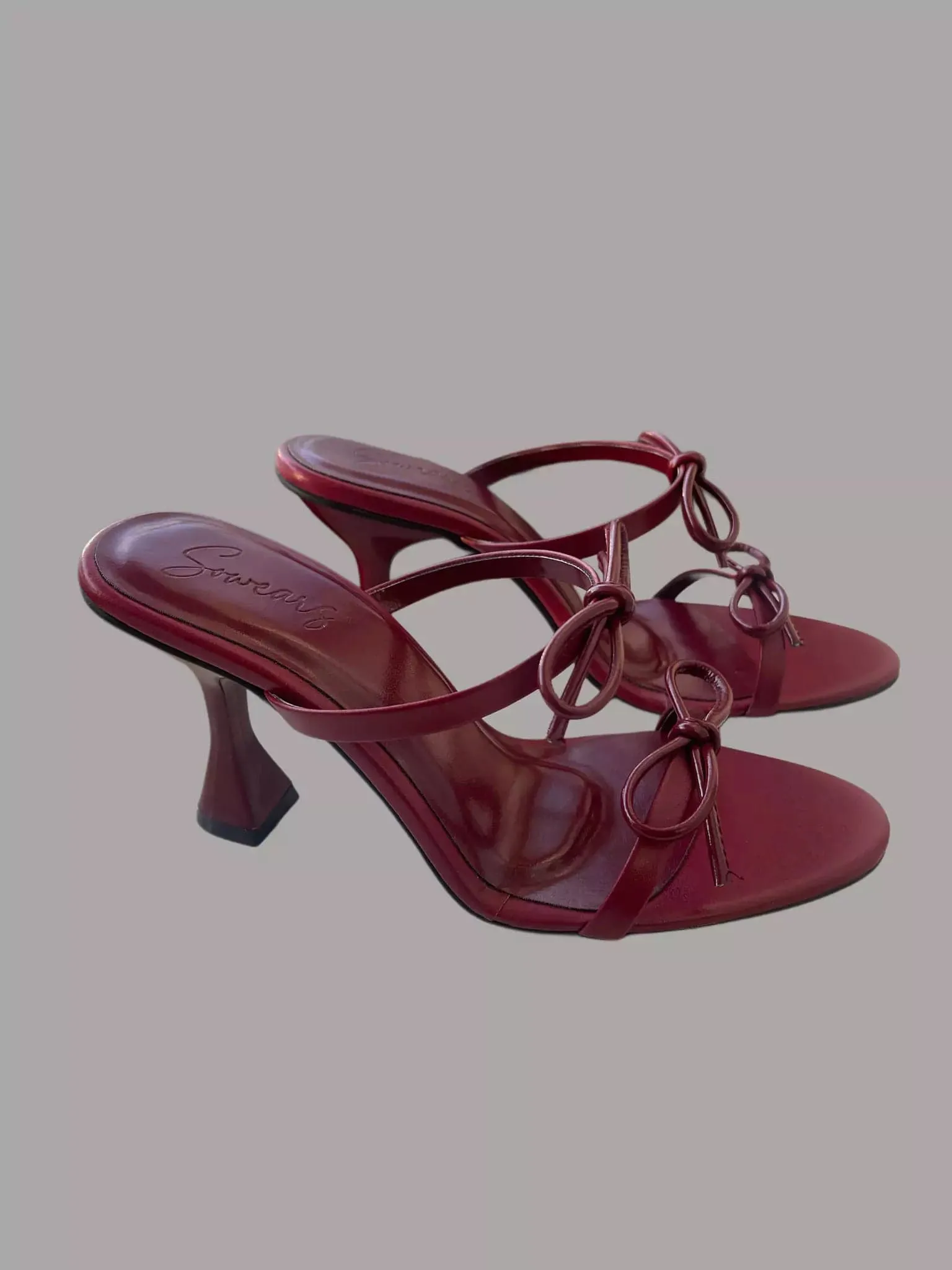 Maroon Bow Struck Heels