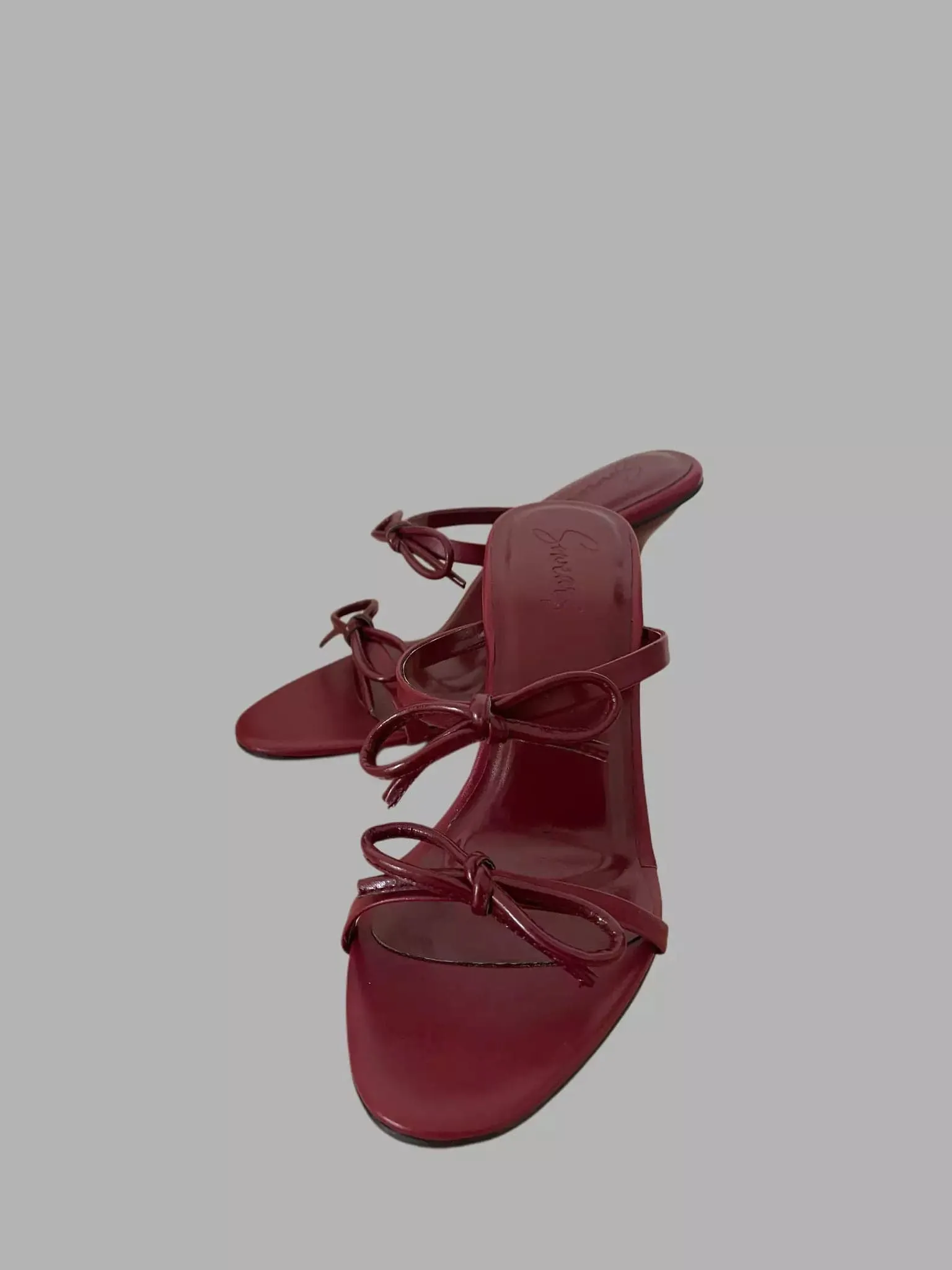 Maroon Bow Struck Heels