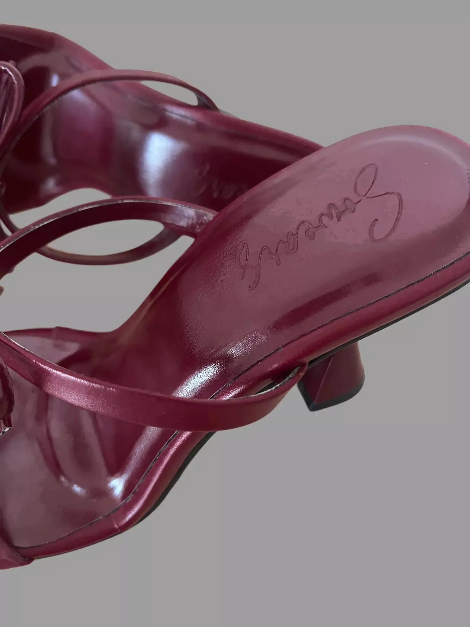 Maroon Bow Struck Heels