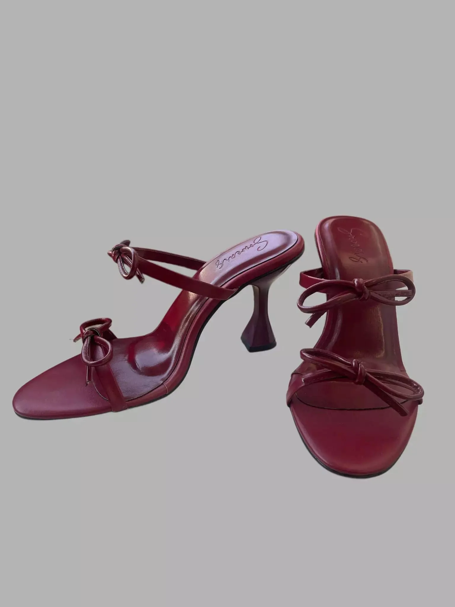 Maroon Bow Struck Heels