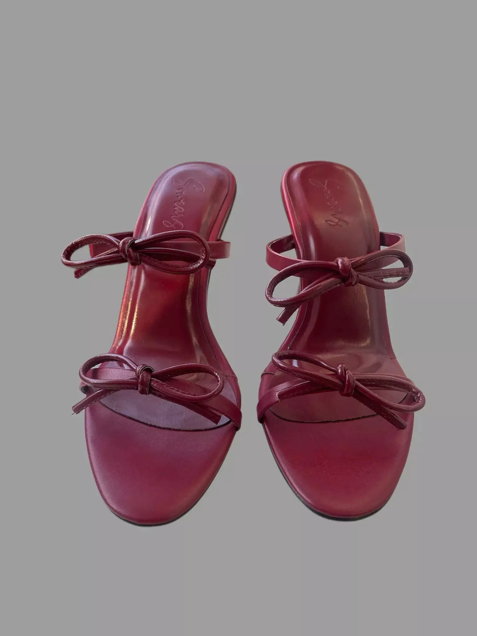Maroon Bow Struck Heels