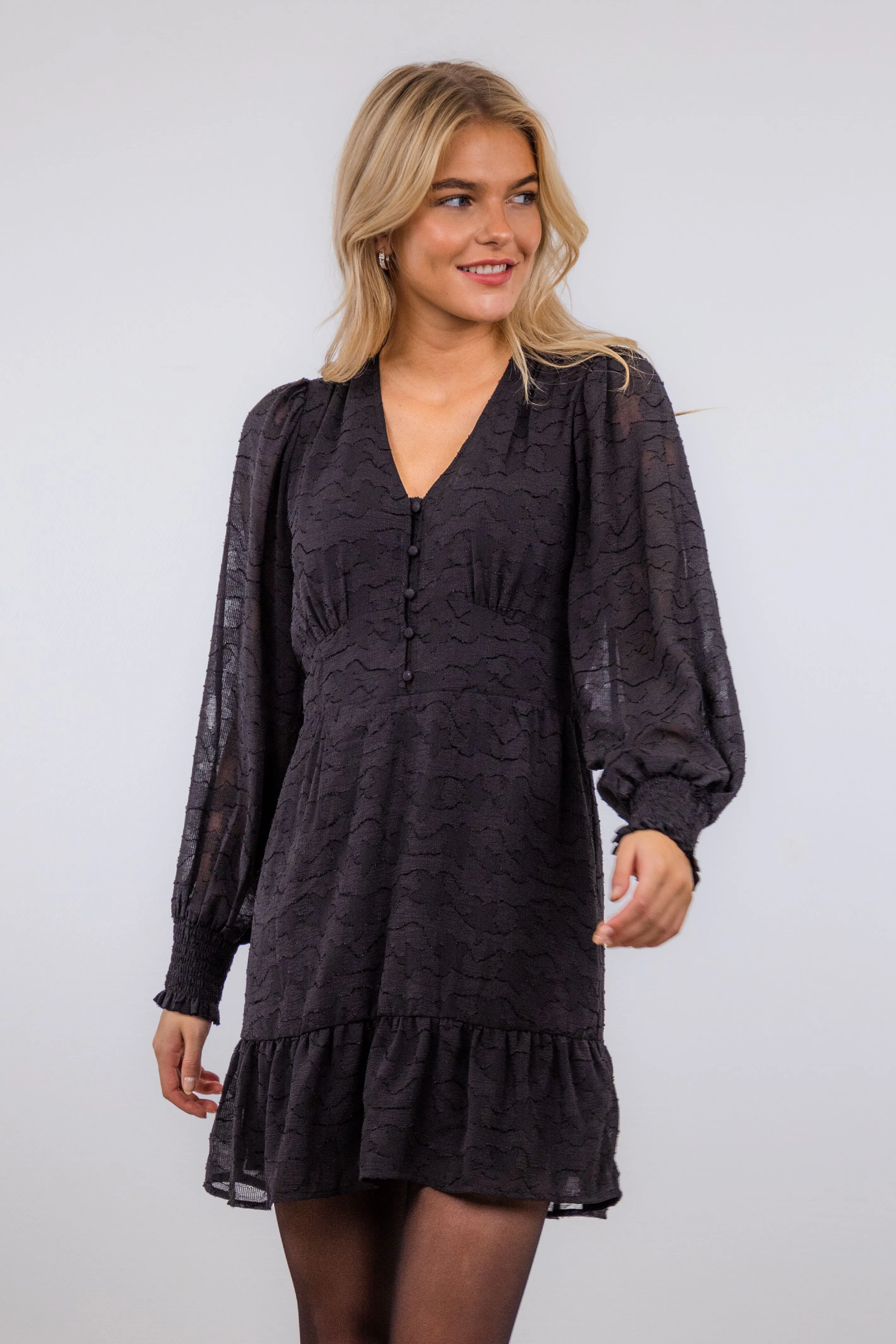 Mitchell Burnout Dress - Black
