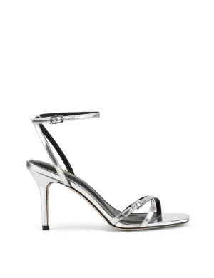 Niah Strappy Sandals - Silver Mirror Metallic Leather