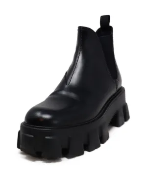 Prada Black Leather & Elastic Boots sz 7.5