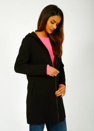 R&P Kodal Hooded Coat in Black