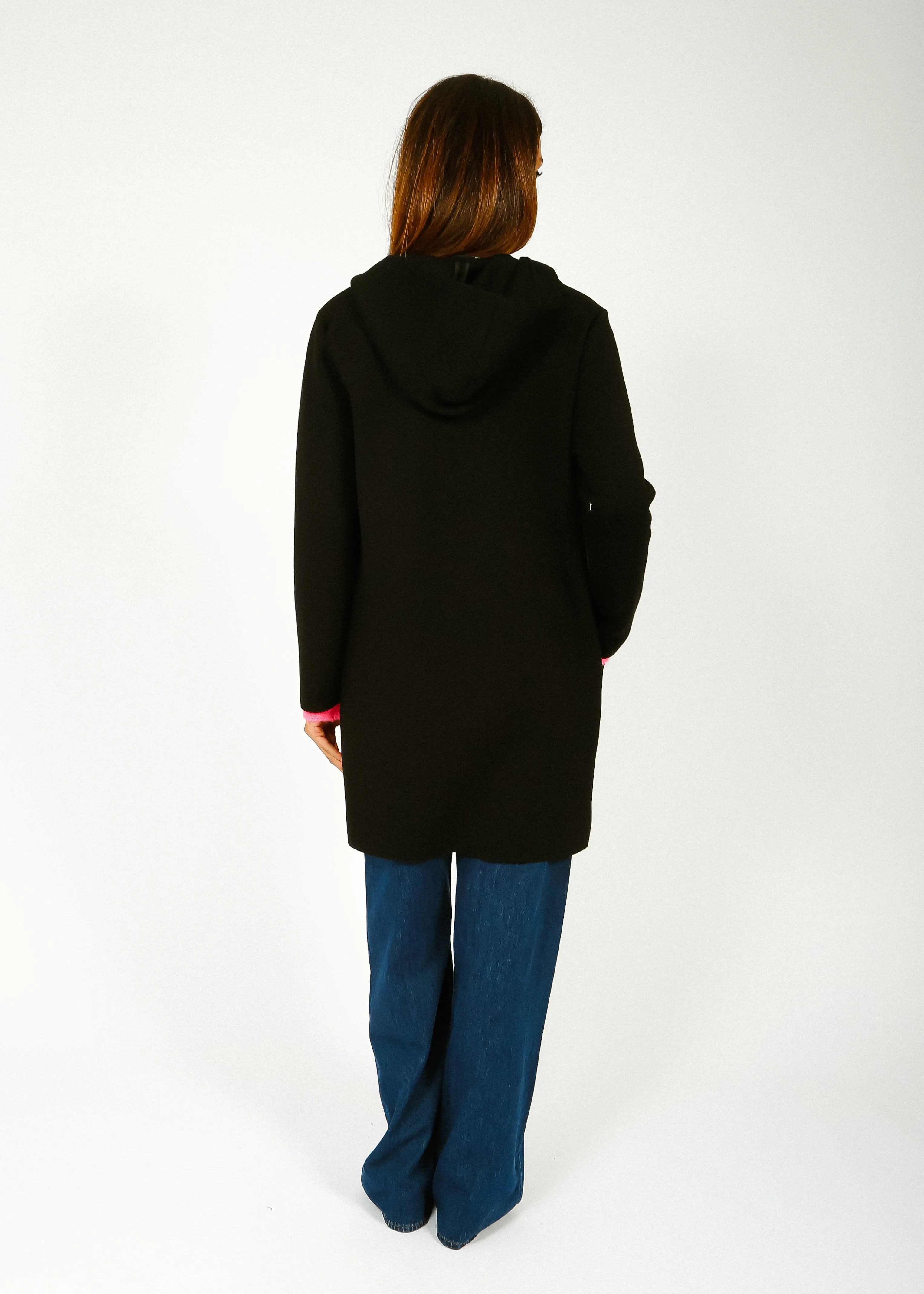 R&P Kodal Hooded Coat in Black