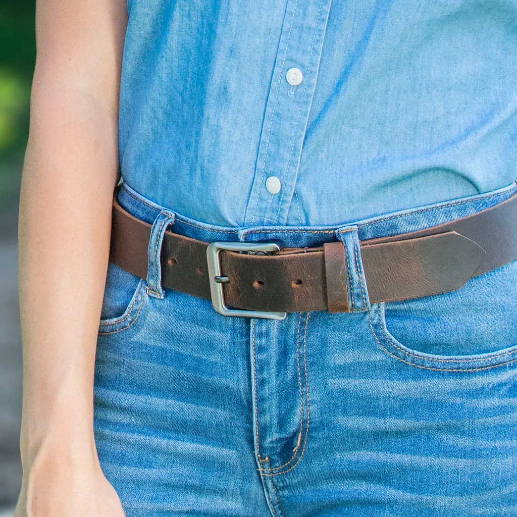 Roan Mountain Distressed Leather Belt by Nickel Smart®