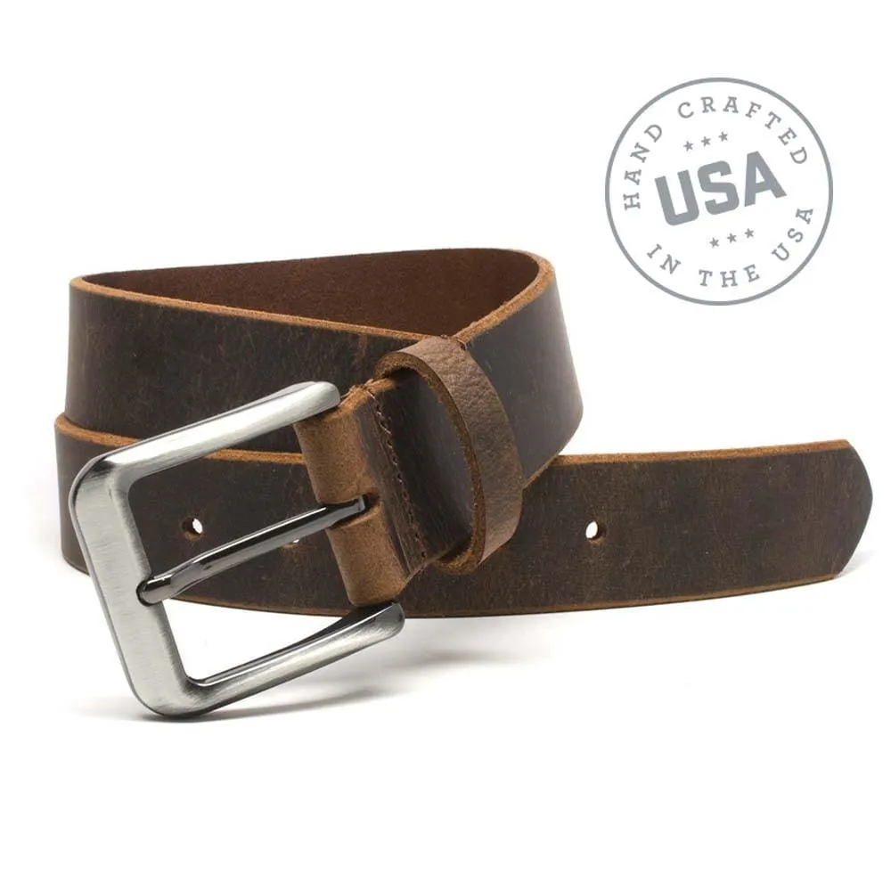Roan Mountain Distressed Leather Belt by Nickel Smart®