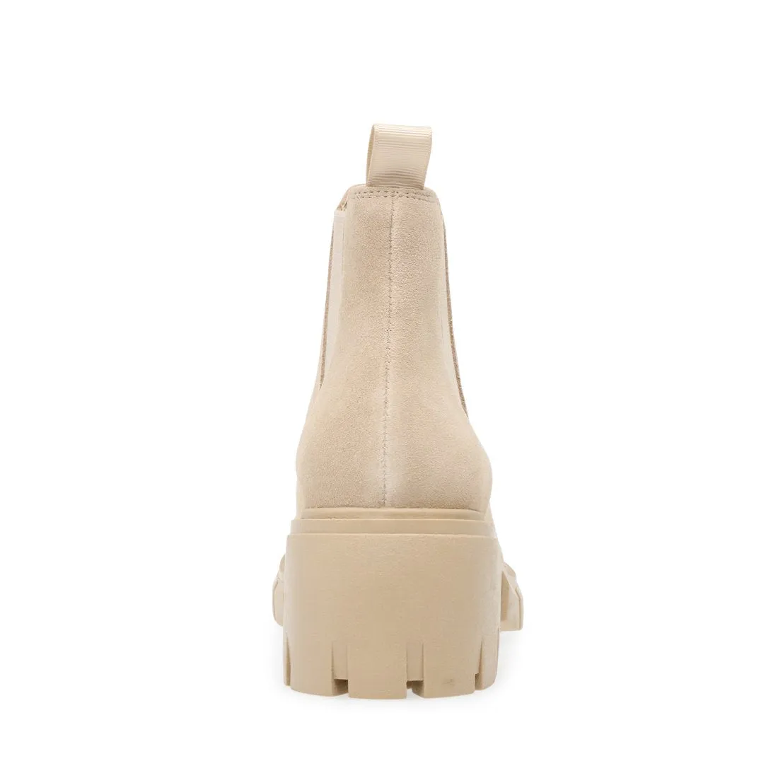 Steve Madden Howler Block Heel Platform Ankle Boots Sand Suede