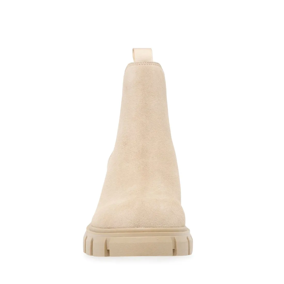 Steve Madden Howler Block Heel Platform Ankle Boots Sand Suede