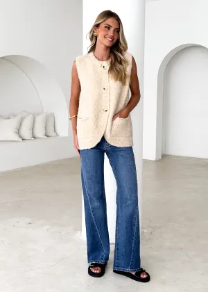 Tarragon Knitted Vest - Beige
