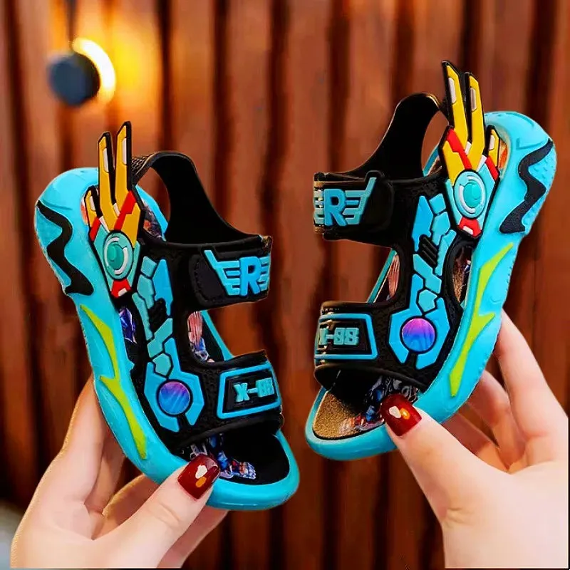 Vibrant Anime-Inspired Open-Toe Sandals for Boys - Breathable, Wear-Resistant, and Comfortable for All Seasons - Perfect for Cas