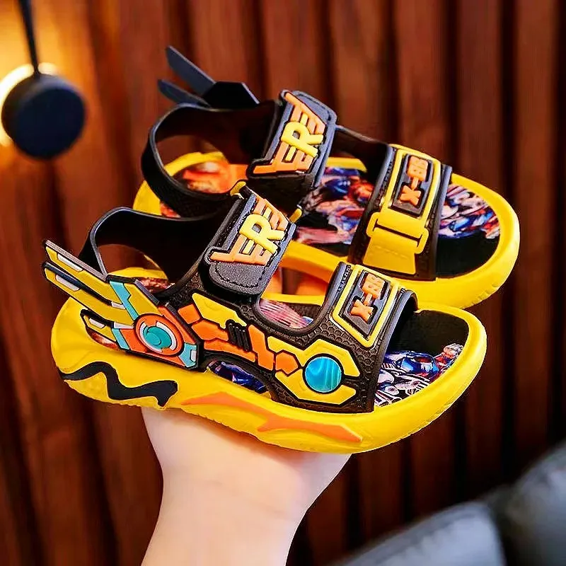 Vibrant Anime-Inspired Open-Toe Sandals for Boys - Breathable, Wear-Resistant, and Comfortable for All Seasons - Perfect for Cas