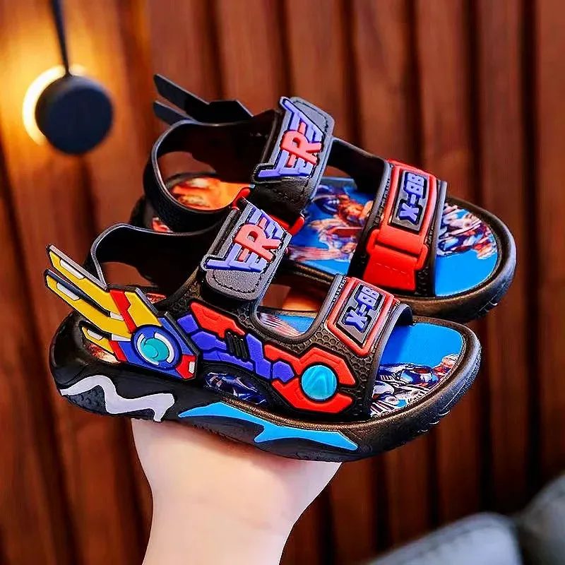 Vibrant Anime-Inspired Open-Toe Sandals for Boys - Breathable, Wear-Resistant, and Comfortable for All Seasons - Perfect for Cas